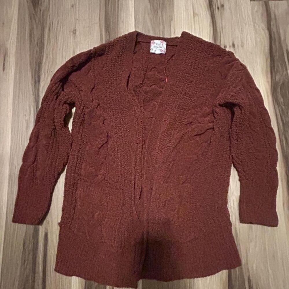 Unbranded Women's Burgundy and Brown Jumper